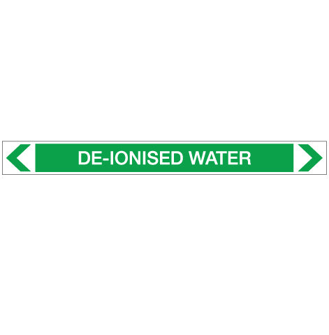 Water - De-Ionized Water - Pipe Marker Sticker