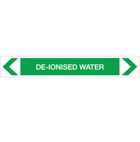 Water - De-Ionized Water - Pipe Marker Sticker