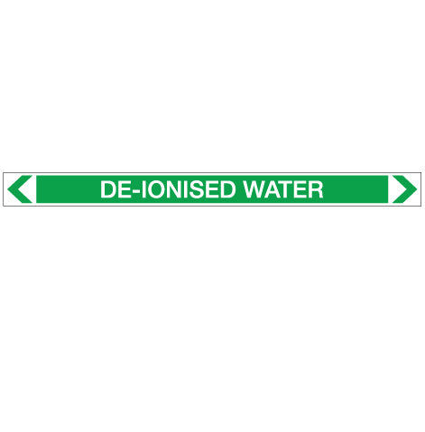 Water - De-Ionized Water - Pipe Marker Sticker