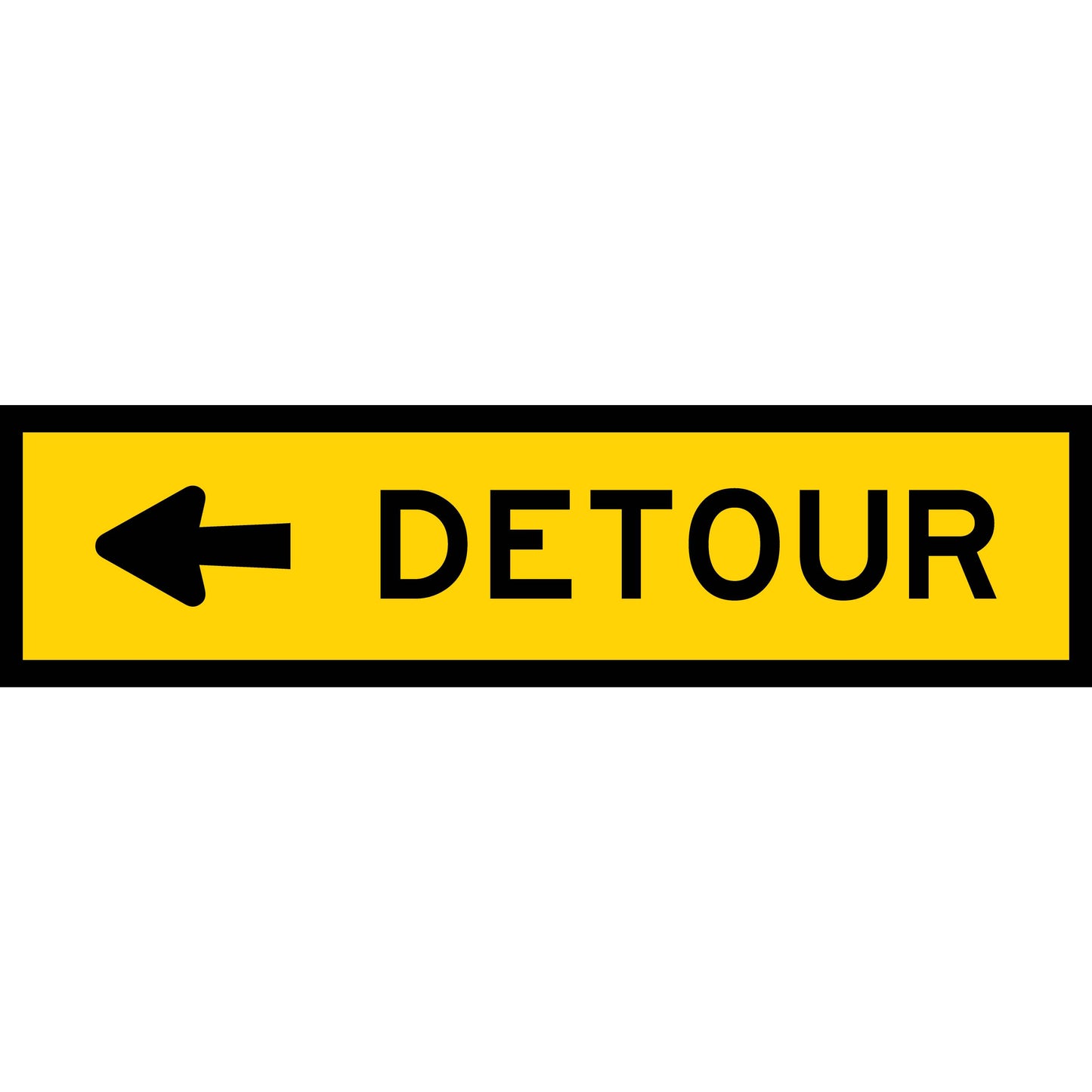 Detour (Arrow Left) Long Skinny Multi Message Reflective Traffic Sign