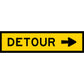 Detour (Arrow Right) Long Skinny Multi Message Reflective Traffic Sign