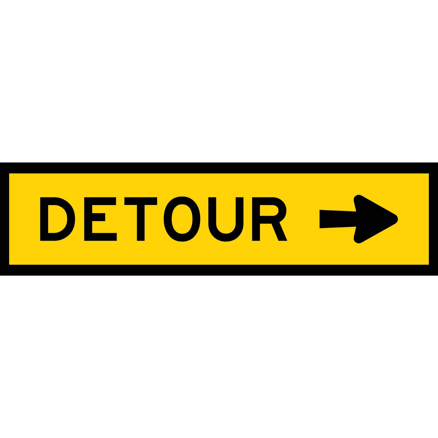 Detour (Arrow Right) Long Skinny Multi Message Reflective Traffic Sign