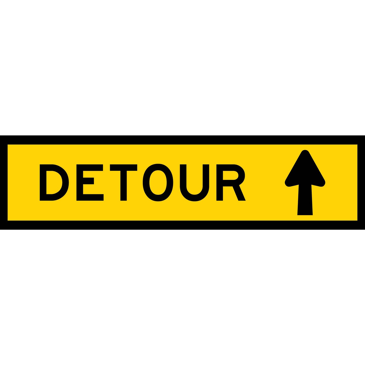 Detour (Arrow Up) Long Skinny Multi Message Reflective Traffic Sign