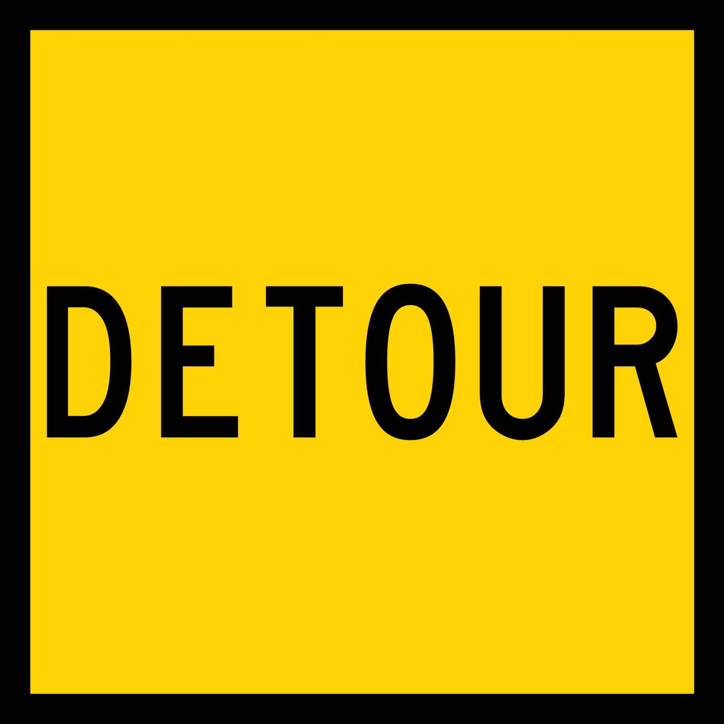 Detour Multi Message Reflective Traffic Sign