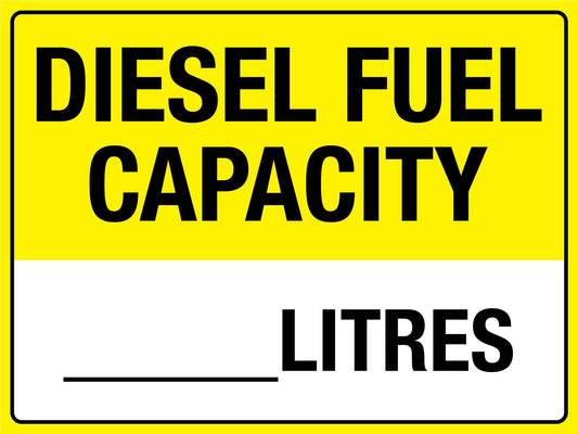Diesel Fuel Capacity Sign