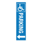 Disabled Parking Blue Left Arrow - Corflute Bollard Cover