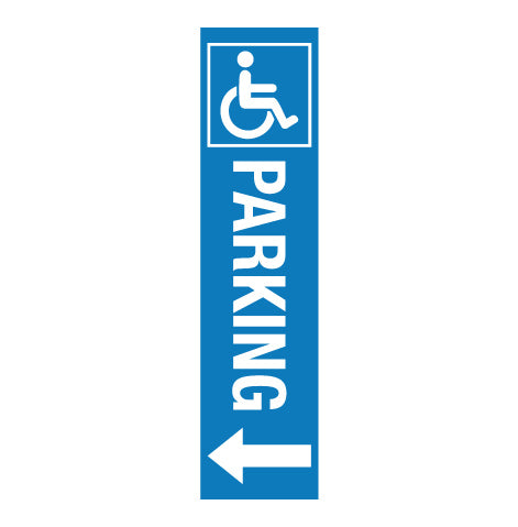 Disabled Parking Blue Left Arrow - Corflute Bollard Cover