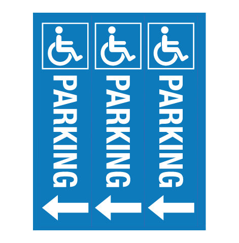 Disabled Parking Blue Left Arrow - Corflute Bollard Cover