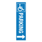 Disabled Parking Blue Right Arrow - Corflute Bollard Cover