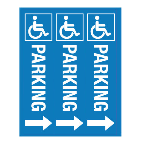 Disabled Parking Blue Right Arrow - Corflute Bollard Cover