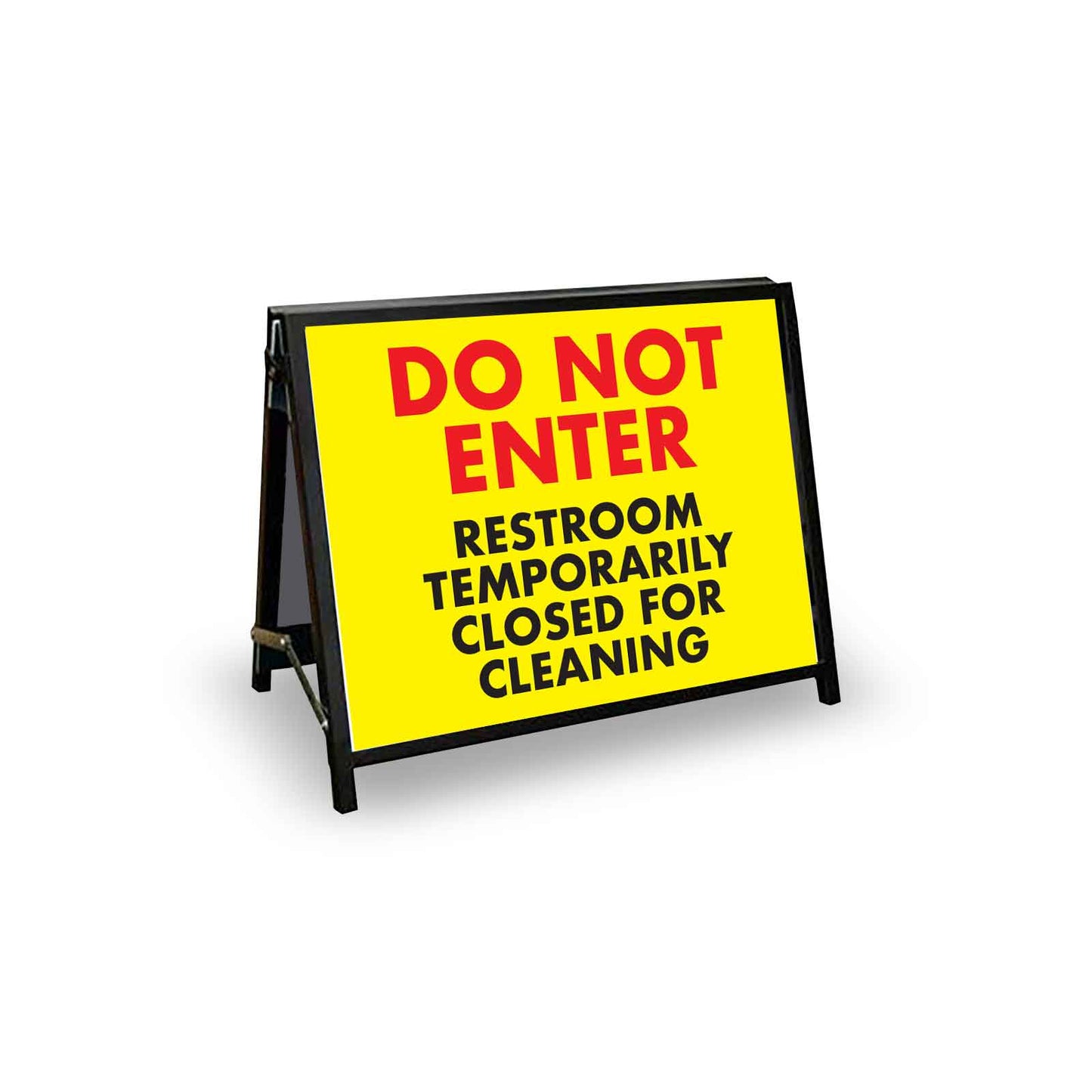 A-Frame Landscape Black - Do Not Enter Restroom Temporarily Closed For Cleaning Corflute Inserts