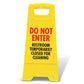 Yellow A-Frame - Do Not Enter Restroom Temporarily Closed For Cleaning
