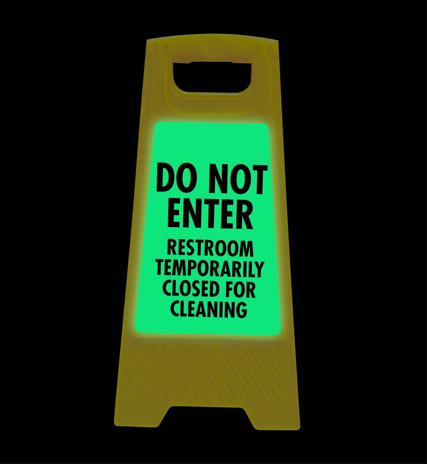 Glow In The Dark - Yellow A-Frame - Do Not Enter Restroom Temporarily Closed