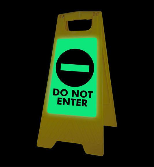 Glow In The Dark - Yellow A-Frame - Do Not Enter