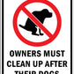 Dog Owners Must Clean Up After Their Dogs Wheelie Bin Stickers