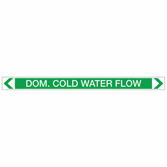 Water - Dom. Cold Water Flow - Pipe Marker Sticker