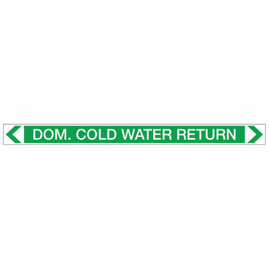 Water - Dom. Cold Water Return - Pipe Marker Sticker