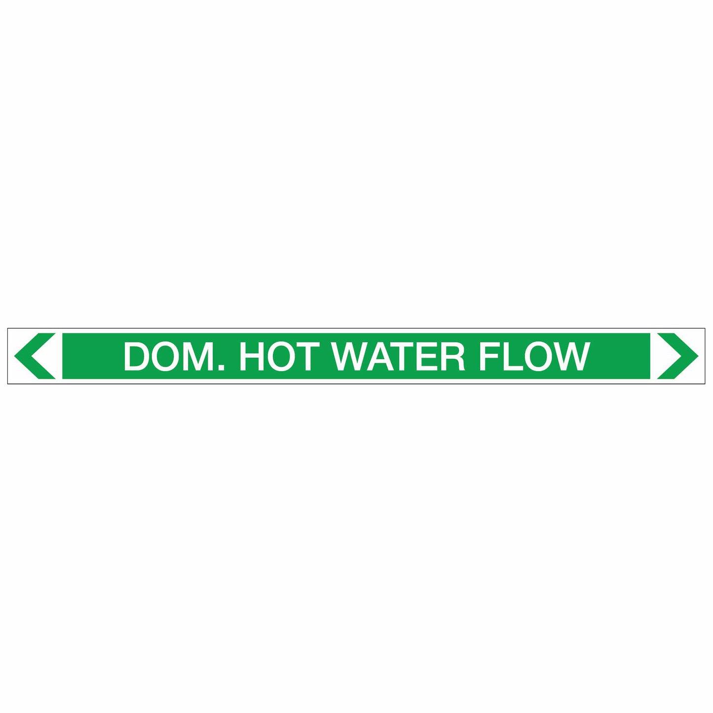 Water - Dom. Hot Water Flow - Pipe Marker Sticker
