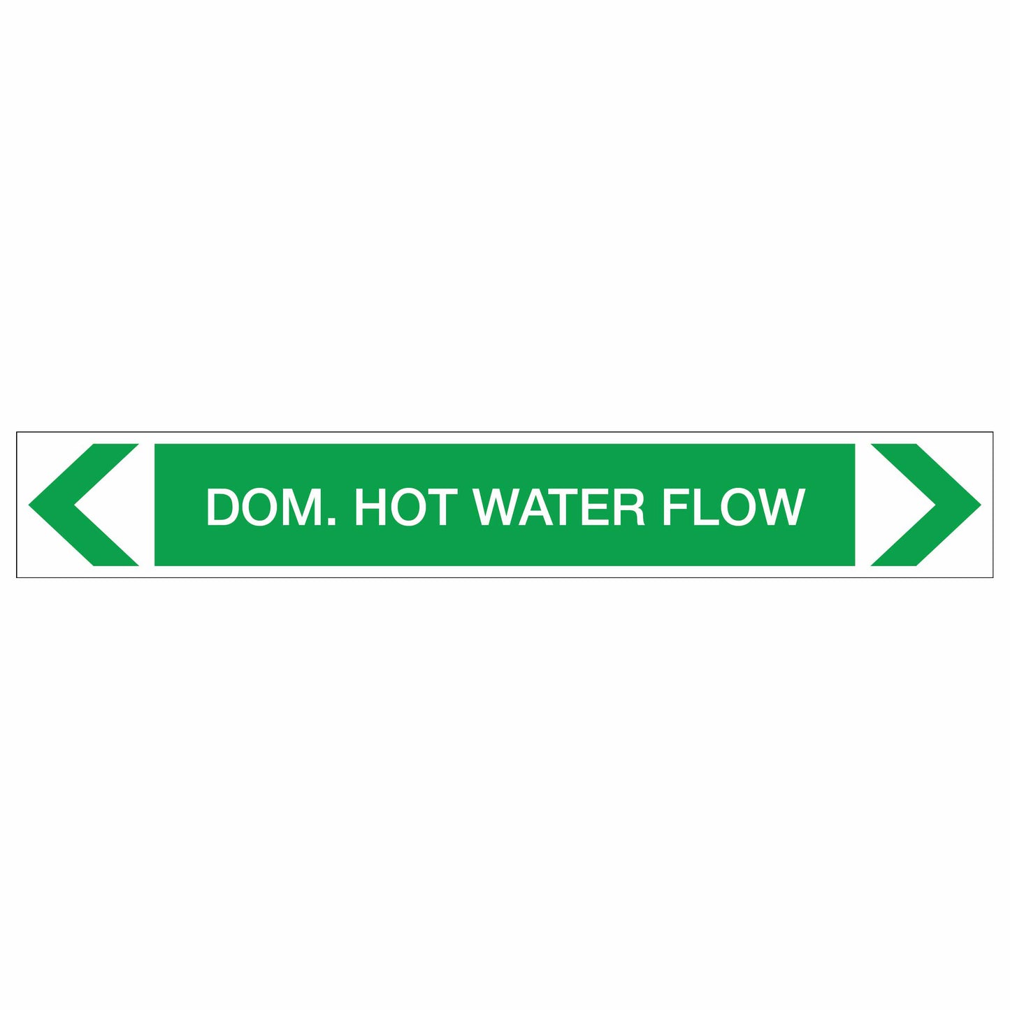 Water - Dom. Hot Water Flow - Pipe Marker Sticker