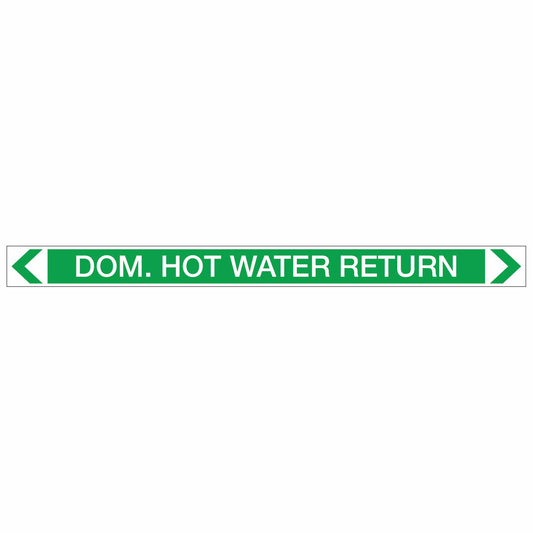 Water - Dom. Hot Water Return - Pipe Marker Sticker