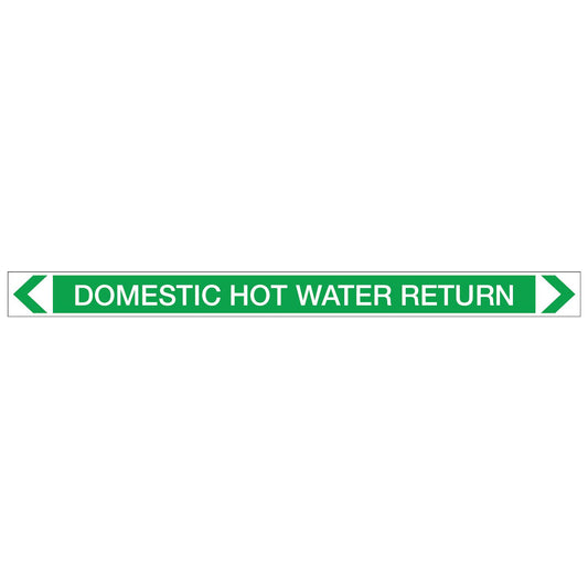 Water - Domestic Hot Water Return - Pipe Marker Sticker