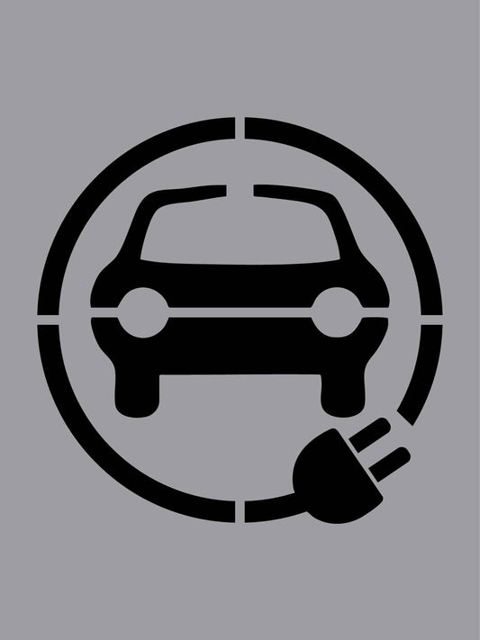 Electric Vehicle Charging Icon - Aluminium Composite Stencil