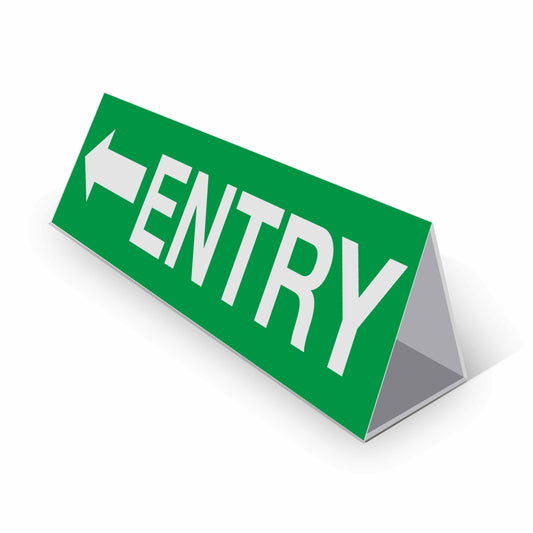 Entry Left Arrow - Landscape Corflute Toblerone Signs