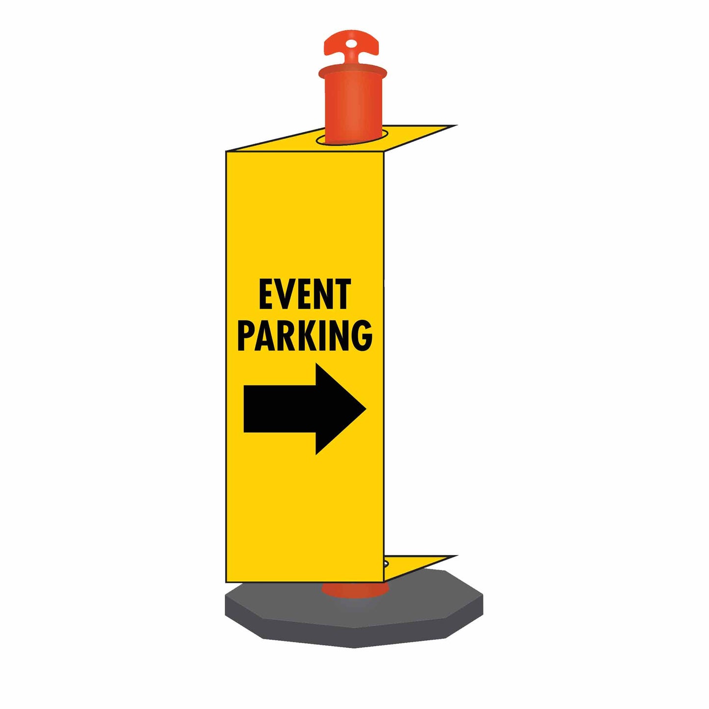 Event Parking Right Arrow - Corflute Bollard Traffic Signs
