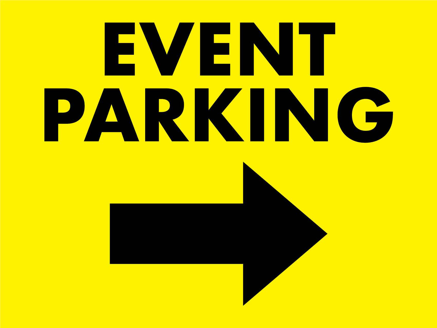 Event Parking Right Arrow Sign