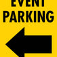 Event Parking Left Arrow - Corflute Bollard Traffic Signs
