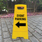 Yellow A-Frame - Event Parking Left Arrow