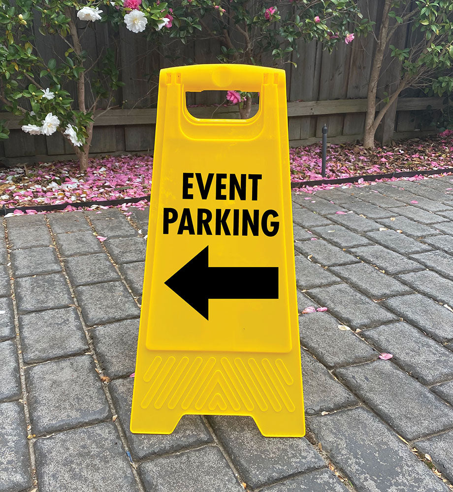 Yellow A-Frame - Event Parking Left Arrow