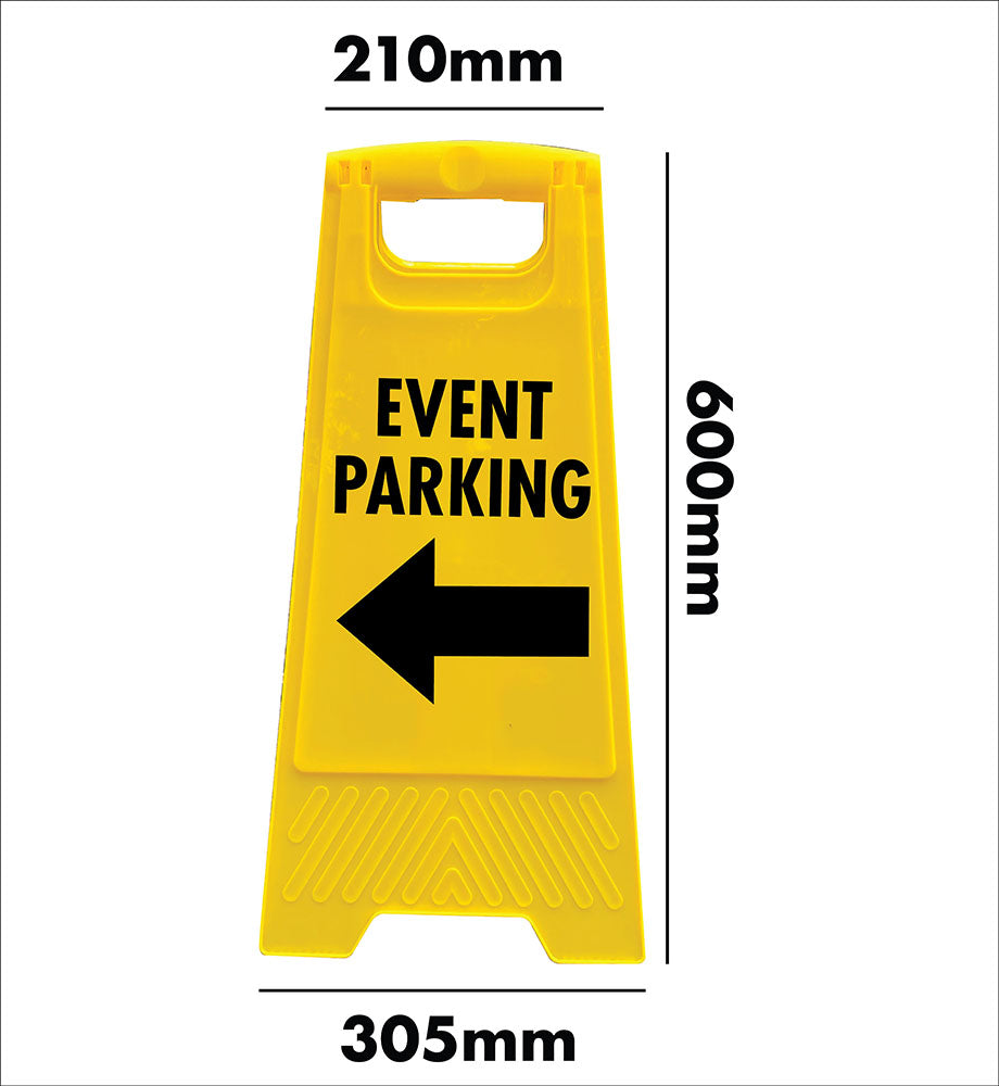 Yellow A-Frame - Event Parking Left Arrow
