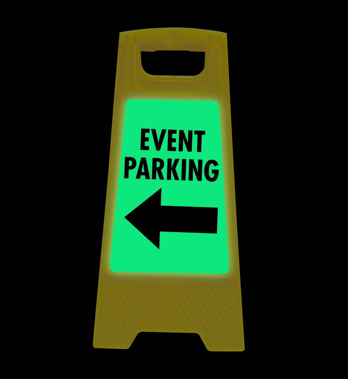 Glow In The Dark - Yellow A-Frame - Event Parking Left Arrow