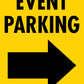 Event Parking Right Arrow - Corflute Bollard Traffic Signs
