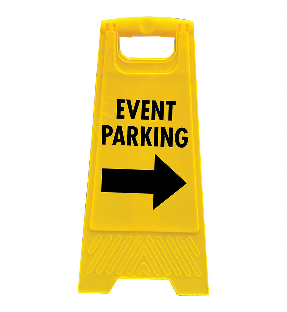 Yellow A-Frame - Event Parking Right Arrow – New Signs
