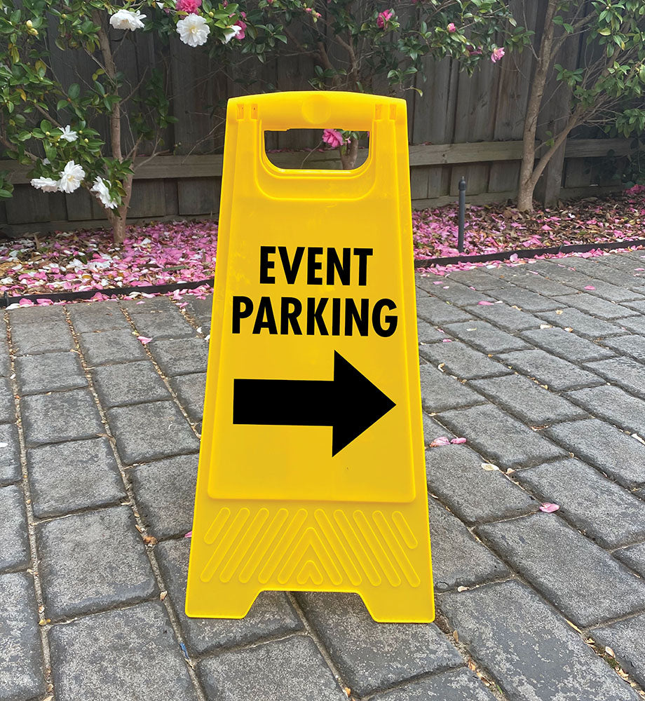 Yellow A-Frame - Event Parking Right Arrow