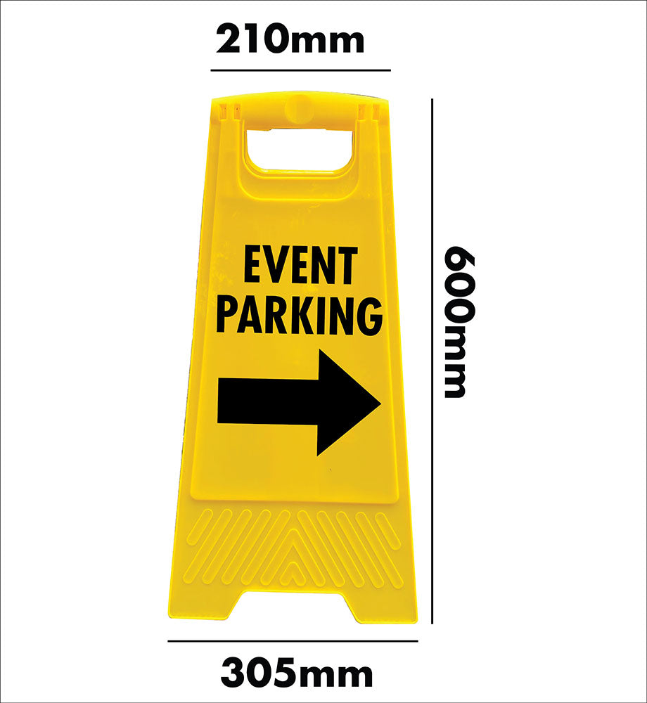 Yellow A-Frame - Event Parking Right Arrow