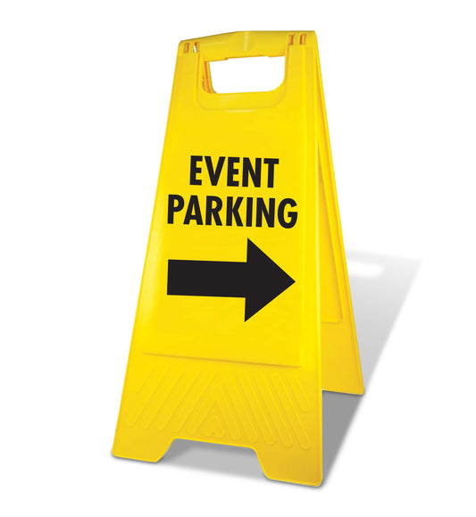 Yellow A-Frame - Event Parking Right Arrow
