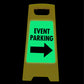 Glow In The Dark - Yellow A-Frame - Event Parking Right Arrow