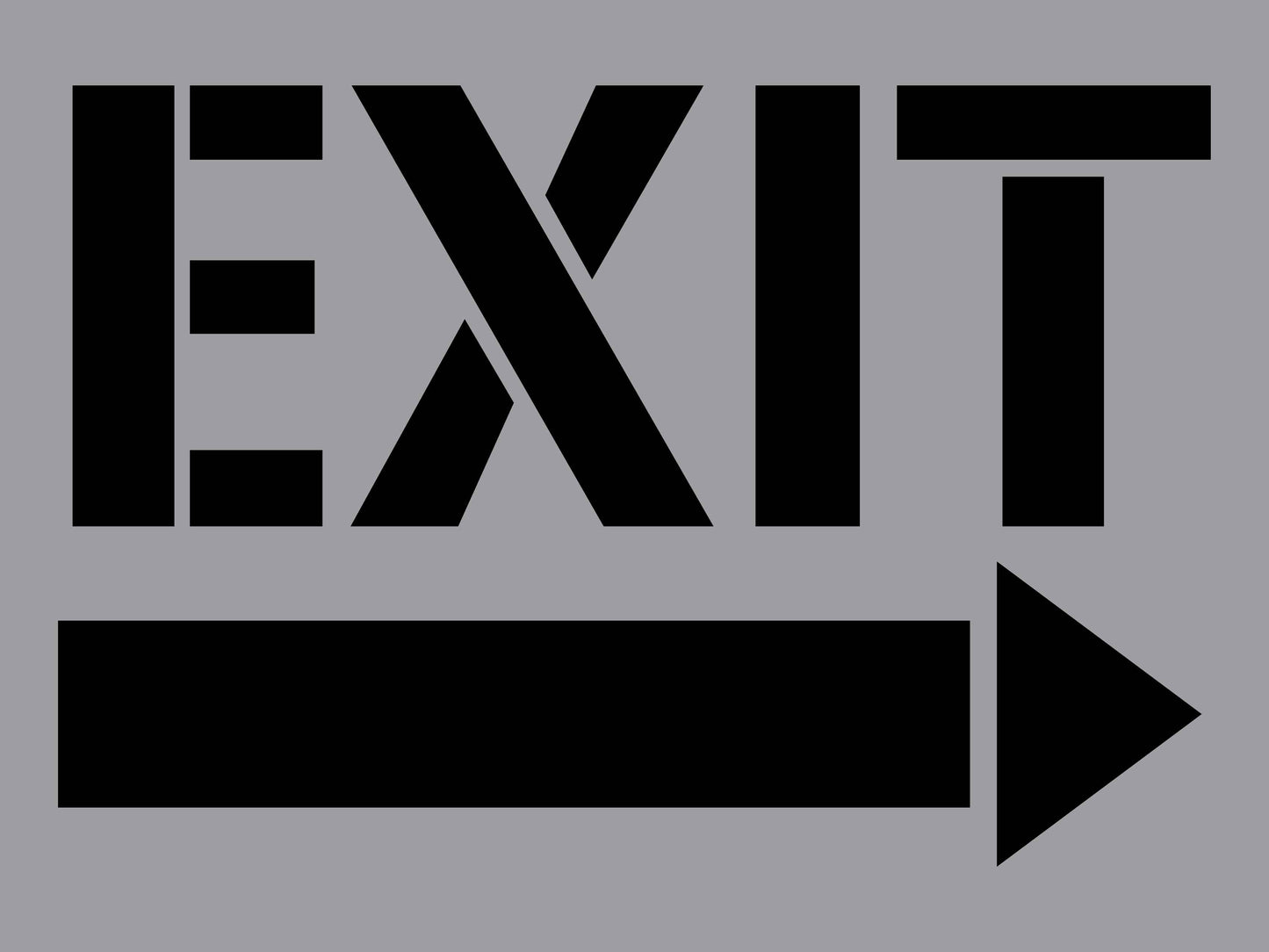 Exit Arrow Right - Aluminium Composite Stencil