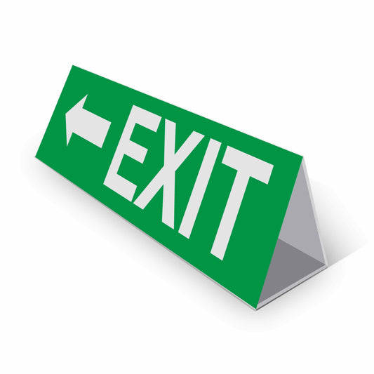 Exit Left Arrow - Landscape Corflute Toblerone Signs