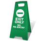 Green A-Frame - Exit Only No Re-Entry