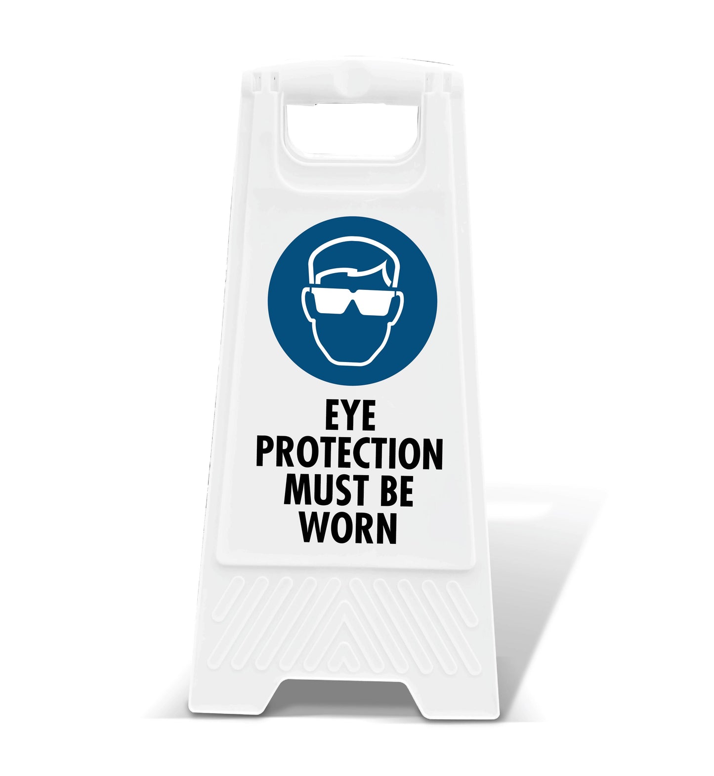 White A-Frame - Eye Protection Must Be Worn