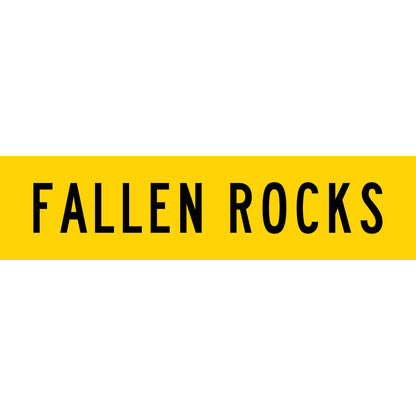Fallen Rocks Long Skinny Multi Message Traffic Sign