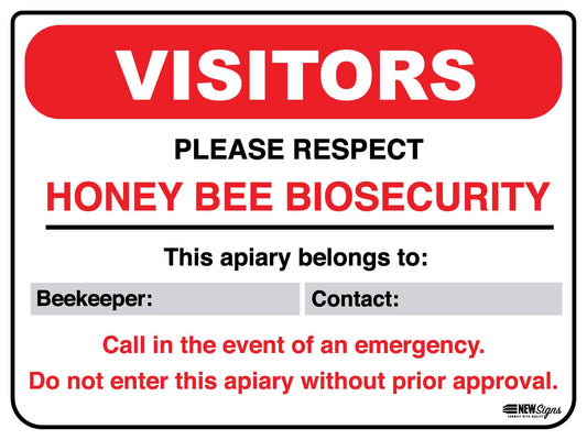 Farm Honey Bee Biosecurity Sign