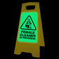 Glow In The Dark - Yellow A-Frame - Female Cleaner In Progress