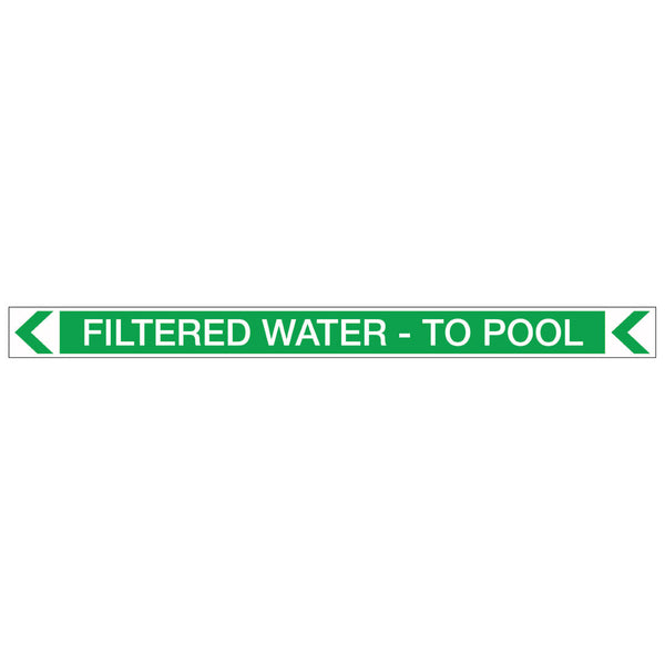 Pool/Spa - Filtered Water - To Pool (Left) - Pipe Marker Sticker – New ...