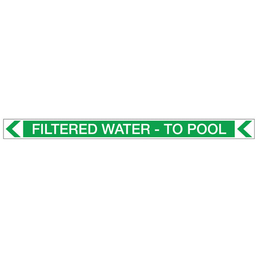 Pool/Spa - Filtered Water - To Pool (Left) - Pipe Marker Sticker