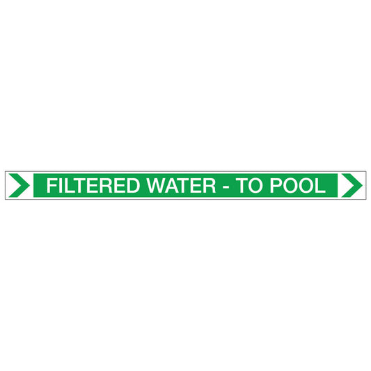 Pool/Spa - Filtered Water - To Pool (Right) - Pipe Marker Sticker